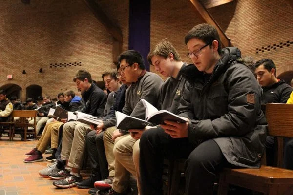 SLS students in church pews