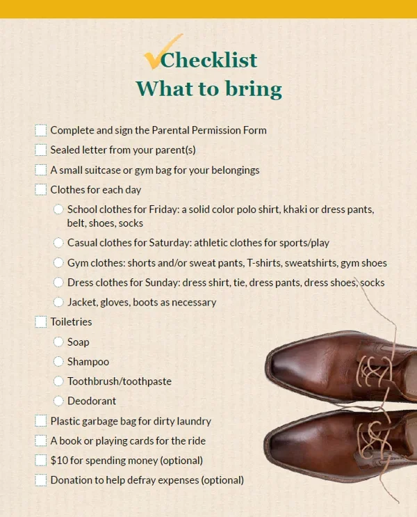 weekend visit checklist