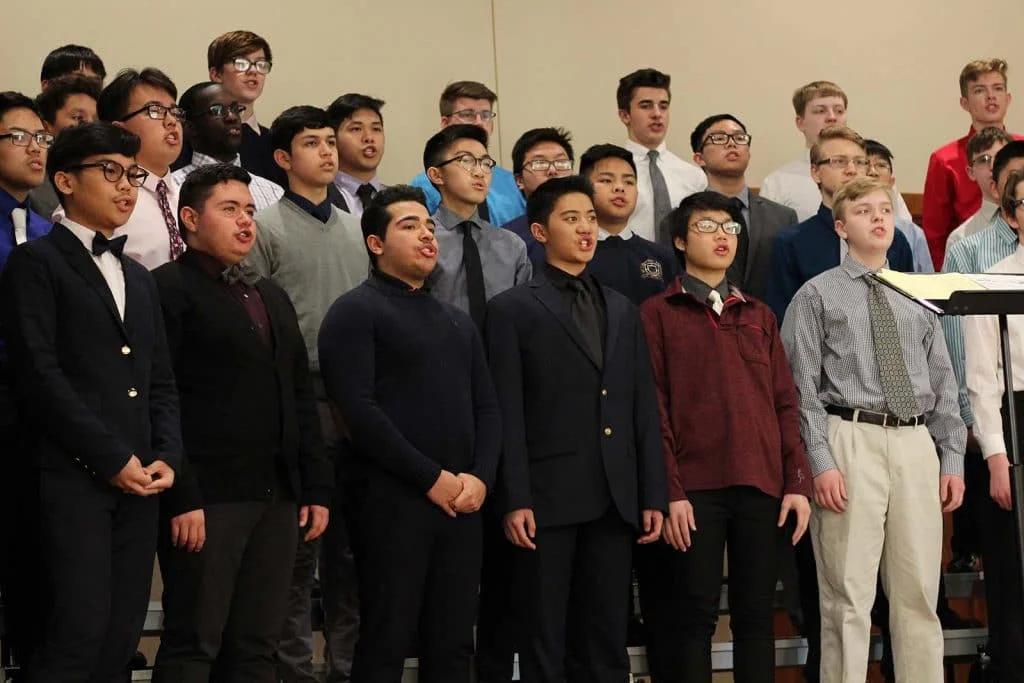 student choir during a stage performance
