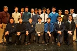 NHS student group on a stage