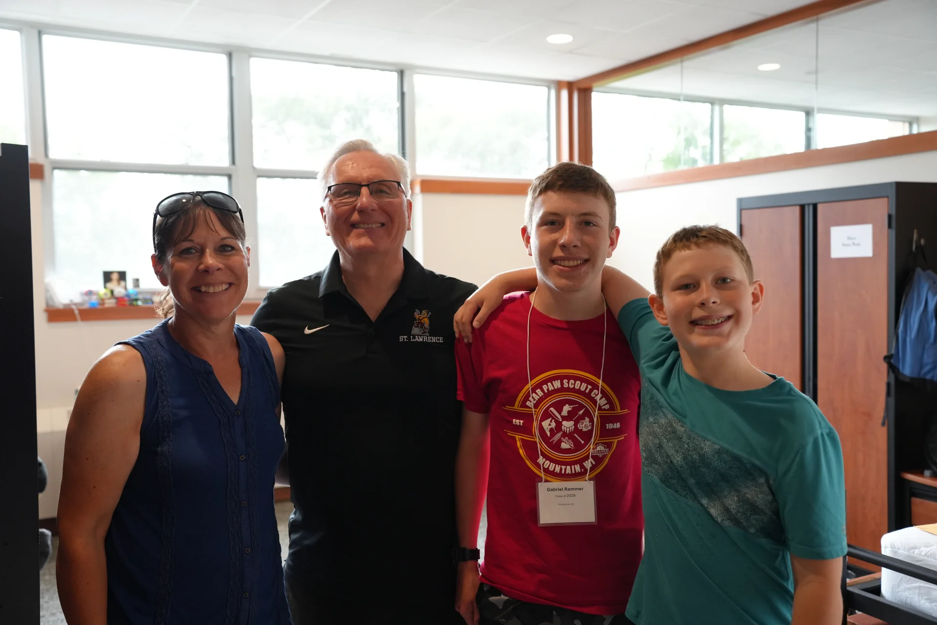 Family smiling at St. Lawrence Seminary High School
