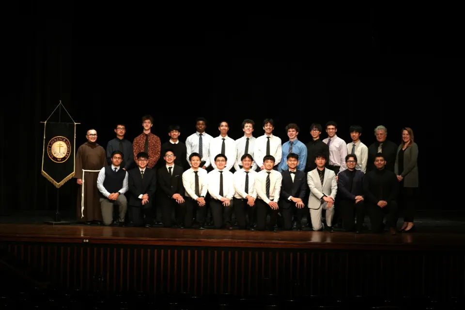 NHS student group on a stage